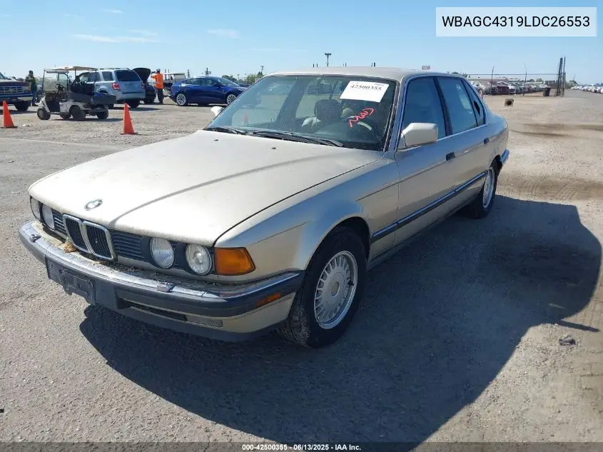 1990 BMW 735 Il VIN: WBAGC4319LDC26553 Lot: 42500355