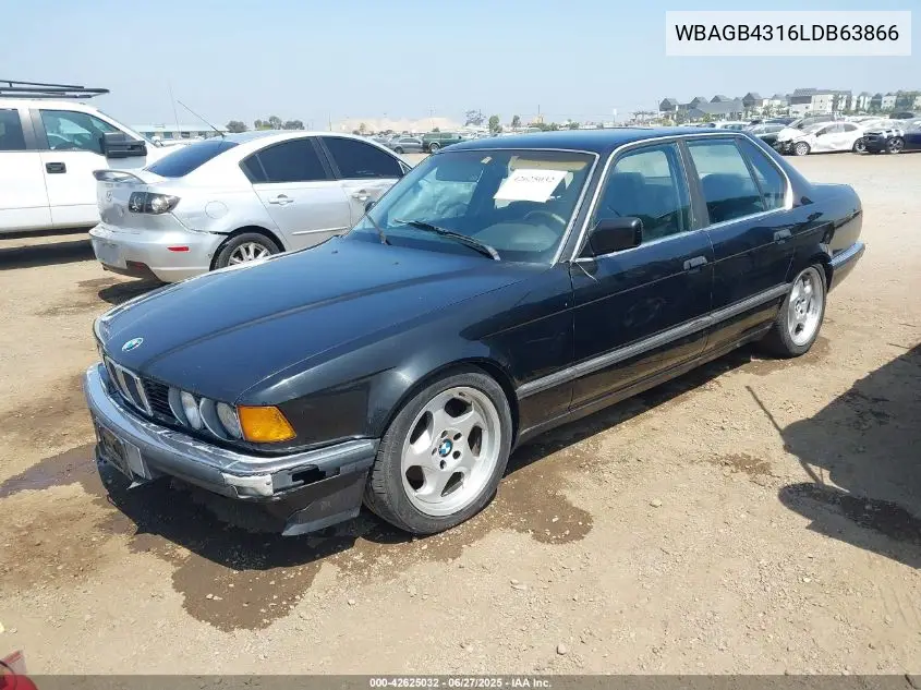 1990 BMW 735 I Automatic VIN: WBAGB4316LDB63866 Lot: 42625032