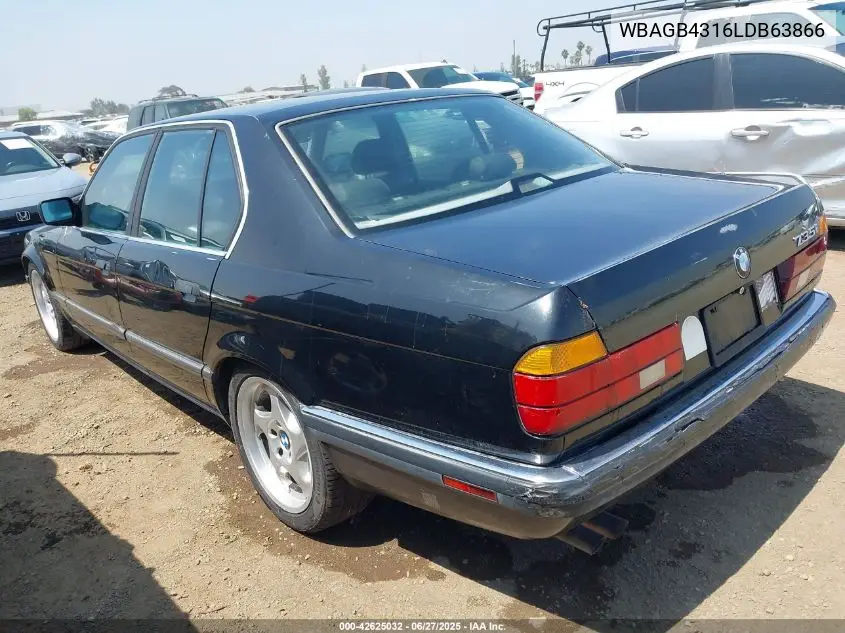 1990 BMW 735 I Automatic VIN: WBAGB4316LDB63866 Lot: 42625032
