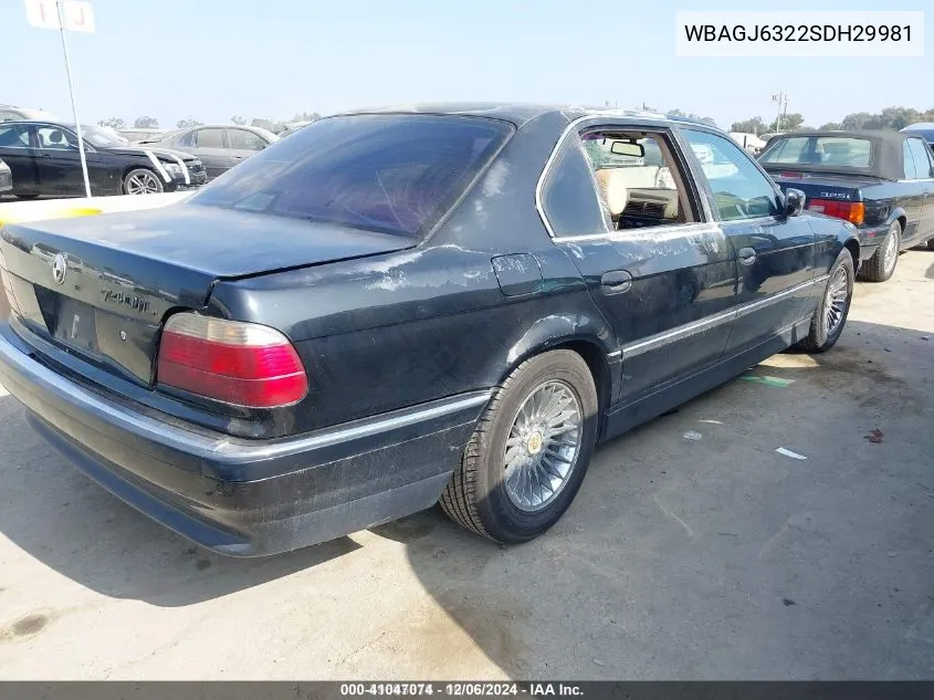 1995 BMW 740 Il VIN: WBAGJ6322SDH29981 Lot: 41047074