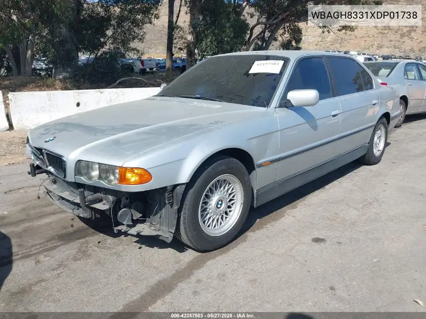 1999 BMW 740Il VIN: WBAGH8331XDP01738 Lot: 42357503