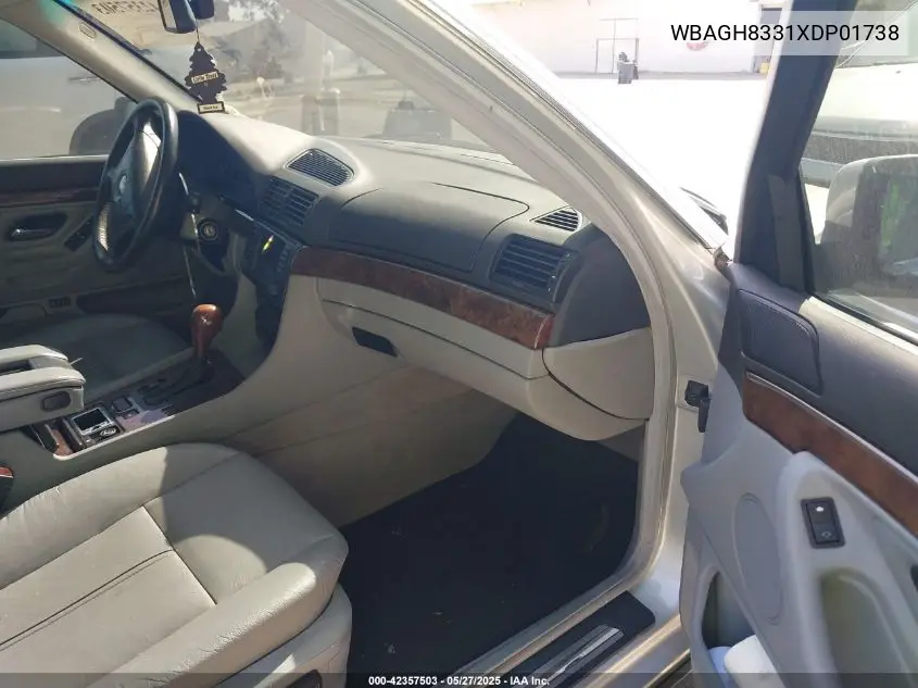 1999 BMW 740Il VIN: WBAGH8331XDP01738 Lot: 42357503