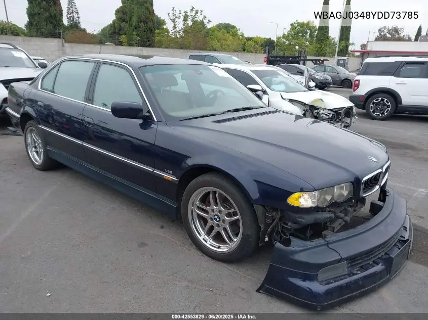 2000 BMW 750Il Il VIN: WBAGJ0348YDD73785 Lot: 42553829