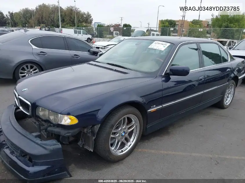 2000 BMW 750Il Il VIN: WBAGJ0348YDD73785 Lot: 42553829