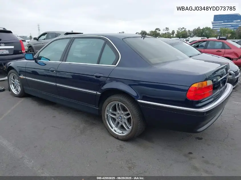 2000 BMW 750Il Il VIN: WBAGJ0348YDD73785 Lot: 42553829