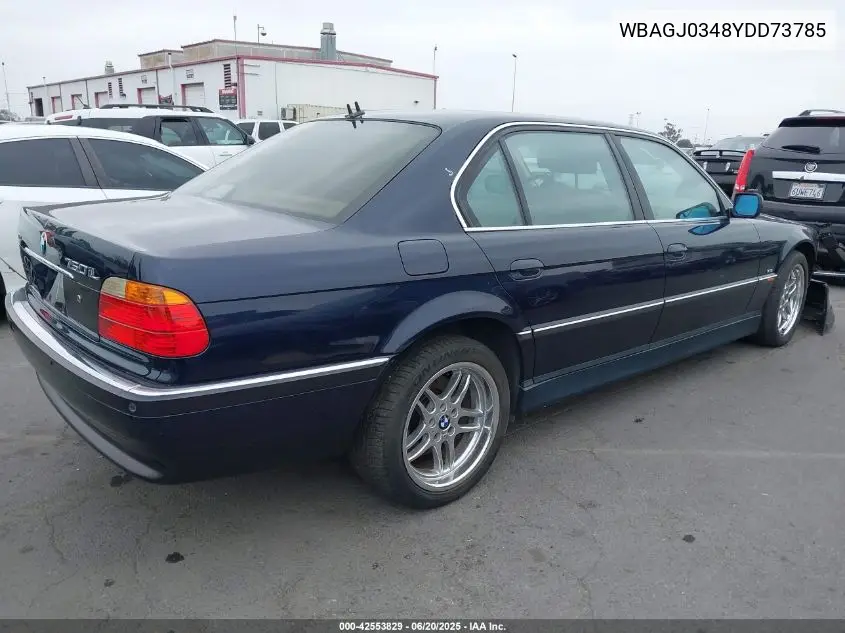2000 BMW 750Il Il VIN: WBAGJ0348YDD73785 Lot: 42553829