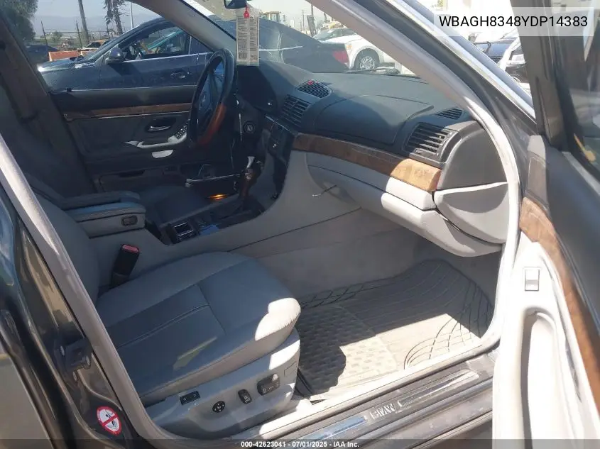 2000 BMW 740Il VIN: WBAGH8348YDP14383 Lot: 42623041