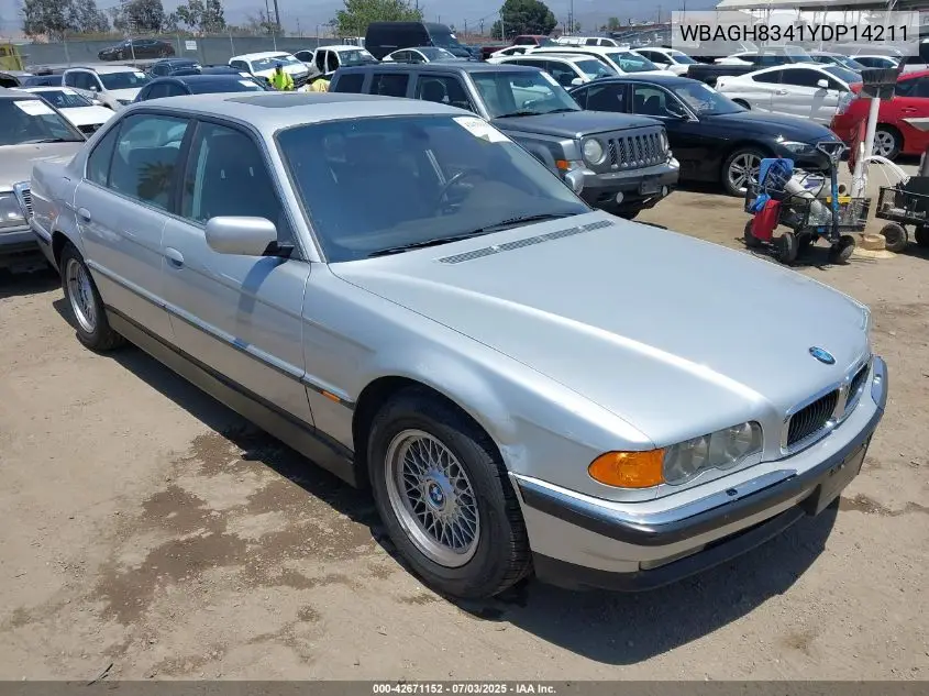 2000 BMW 740Il VIN: WBAGH8341YDP14211 Lot: 42671152