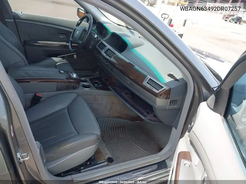 2002 BMW 745Li VIN: WBAGN63492DR07257 Lot: 42110565
