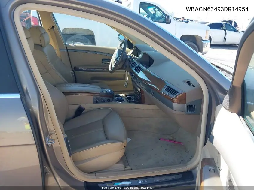 2003 BMW 745 Li VIN: WBAGN63493DR14954 Lot: 42219740