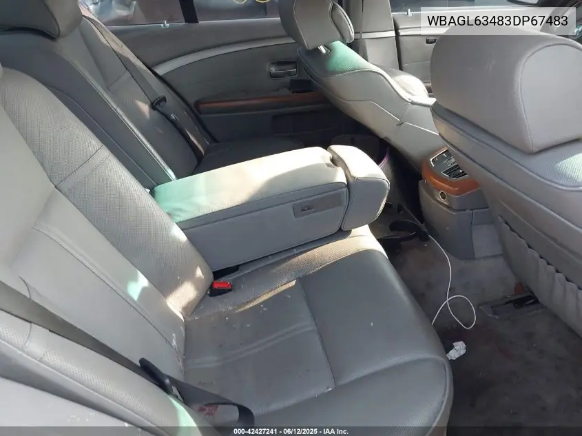 2003 BMW 745I VIN: WBAGL63483DP67483 Lot: 42427241