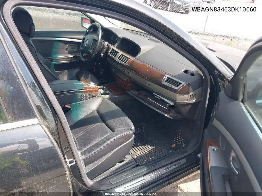 2003 BMW 760Li VIN: WBAGN83463DK10660 Lot: 42521244