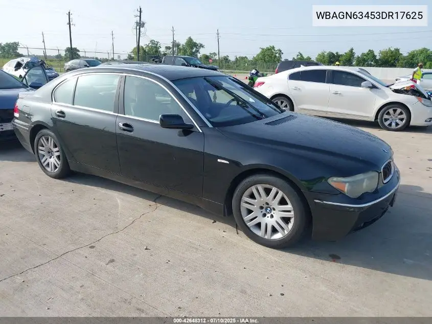 2003 BMW 745Li VIN: WBAGN63453DR17625 Lot: 42648312
