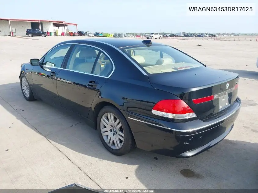 2003 BMW 745Li VIN: WBAGN63453DR17625 Lot: 42648312