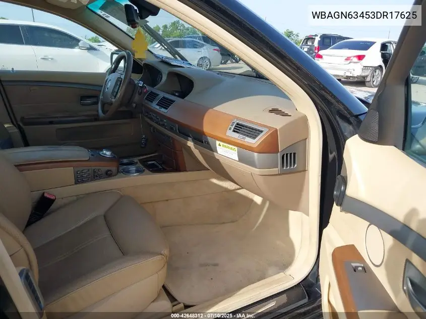 2003 BMW 745Li VIN: WBAGN63453DR17625 Lot: 42648312