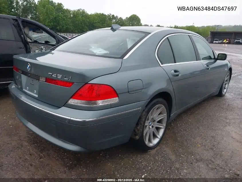 2004 BMW 745Li VIN: WBAGN63484DS47697 Lot: 42256952