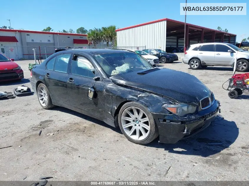 2005 BMW 745I VIN: WBAGL63585DP76177 Lot: 41769687