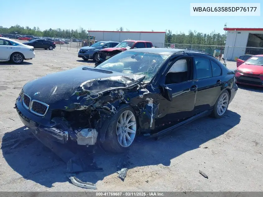 2005 BMW 745I VIN: WBAGL63585DP76177 Lot: 41769687