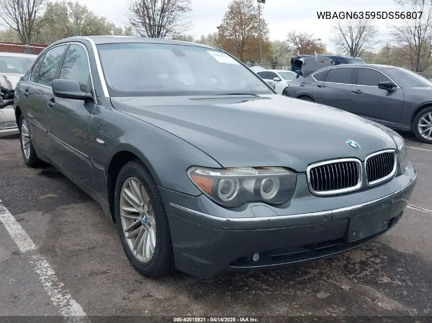2005 BMW 745Li VIN: WBAGN63595DS56807 Lot: 42018921