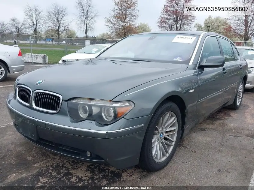 2005 BMW 745Li VIN: WBAGN63595DS56807 Lot: 42018921