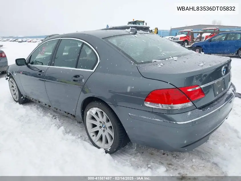 2006 BMW 750I VIN: WBAHL83536DT05832 Lot: 41587487