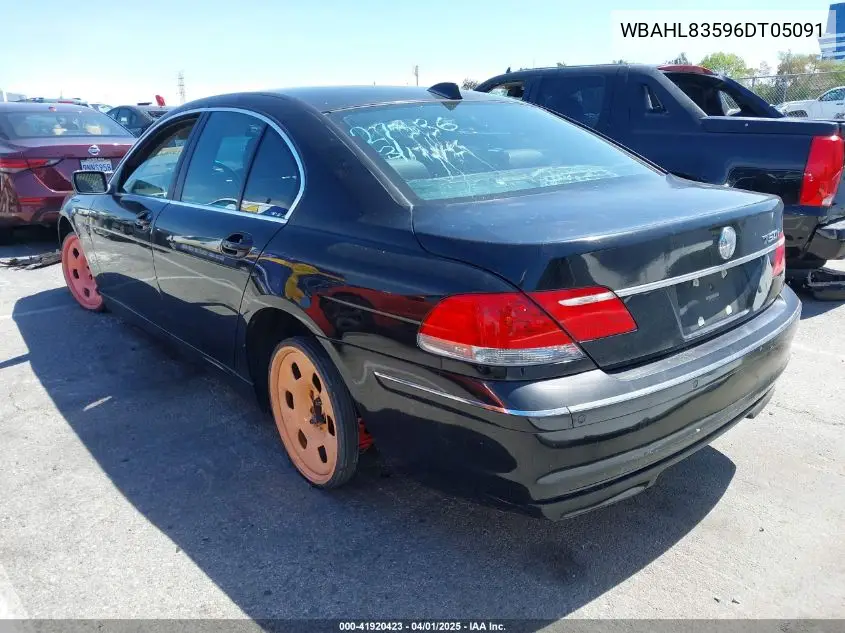 2006 BMW 750I VIN: WBAHL83596DT05091 Lot: 41920423