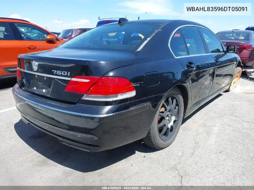 2006 BMW 750I VIN: WBAHL83596DT05091 Lot: 41920423