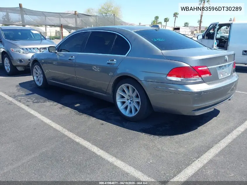 2006 BMW 750Li VIN: WBAHN83596DT30289 Lot: 41964071