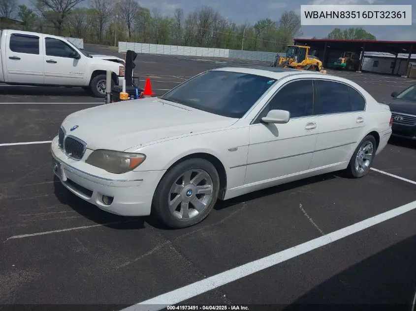 2006 BMW 750Li VIN: WBAHN83516DT32361 Lot: 41973491