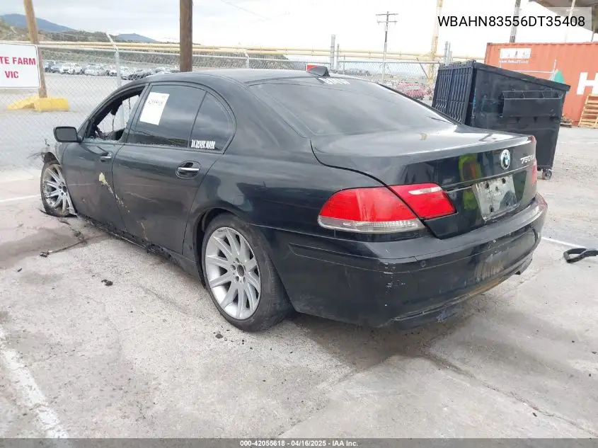 2006 BMW 750Li VIN: WBAHN83556DT35408 Lot: 42055618