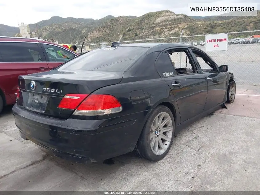 2006 BMW 750Li VIN: WBAHN83556DT35408 Lot: 42055618