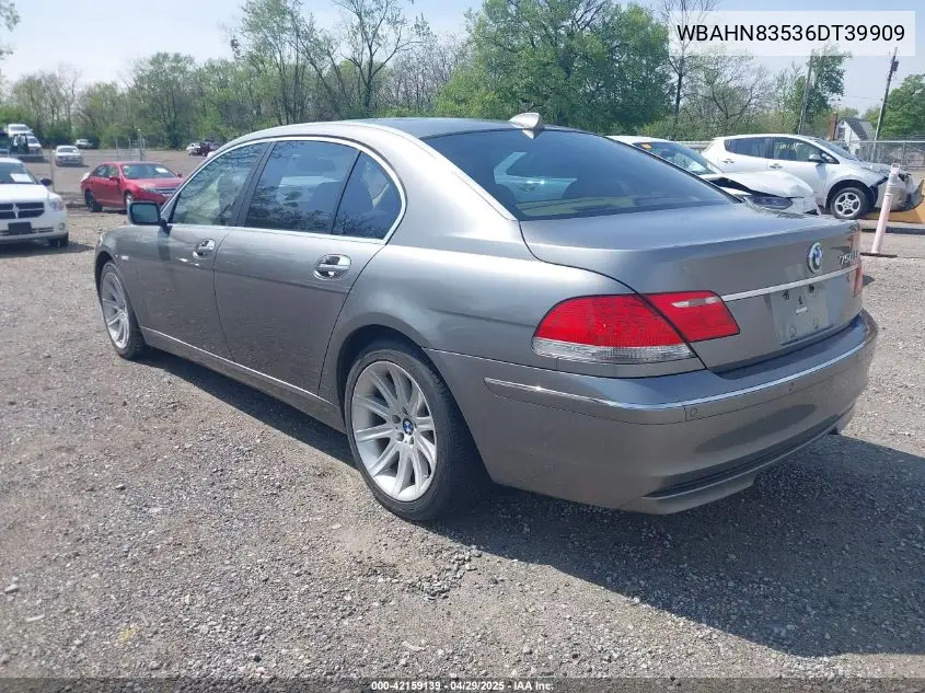 2006 BMW 750Li VIN: WBAHN83536DT39909 Lot: 42159139