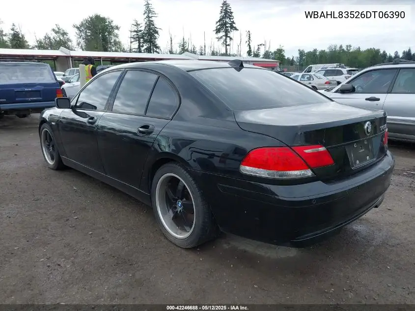 2006 BMW 750I VIN: WBAHL83526DT06390 Lot: 42246688