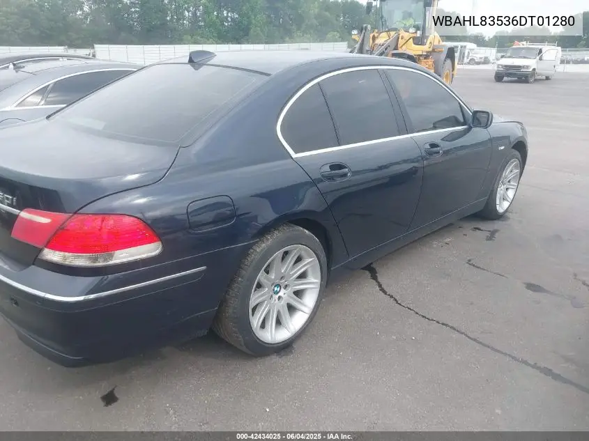 2006 BMW 750I VIN: WBAHL83536DT01280 Lot: 42434025