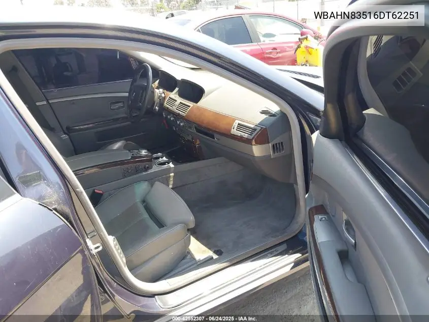 2006 BMW 750Li Li VIN: WBAHN83516DT62251 Lot: 42552307