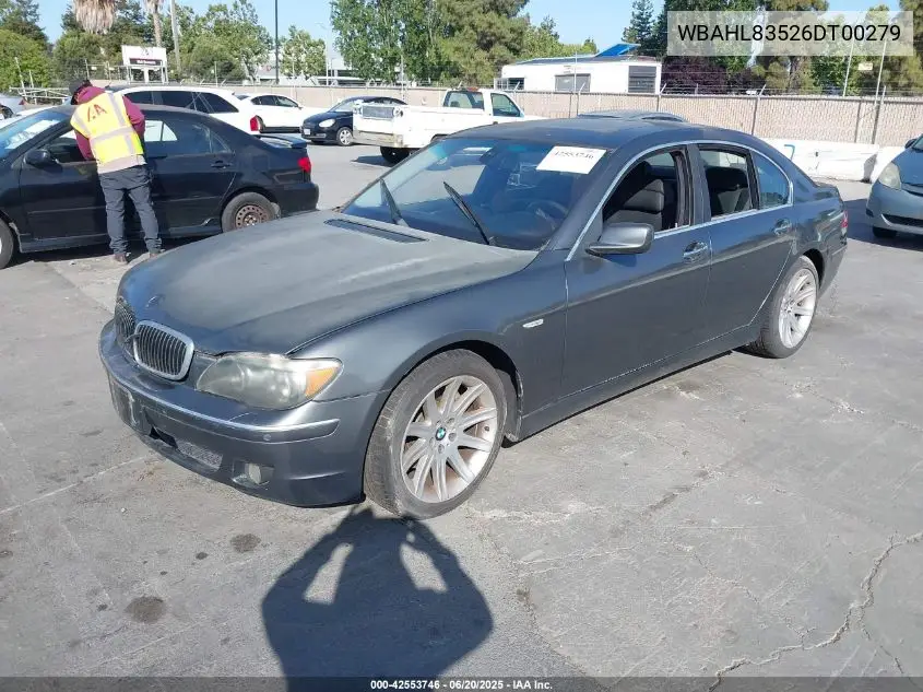 2006 BMW 750 I VIN: WBAHL83526DT00279 Lot: 42553746