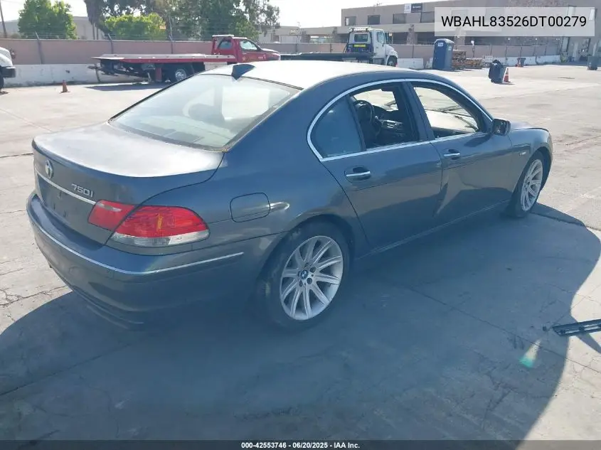 2006 BMW 750 I VIN: WBAHL83526DT00279 Lot: 42553746