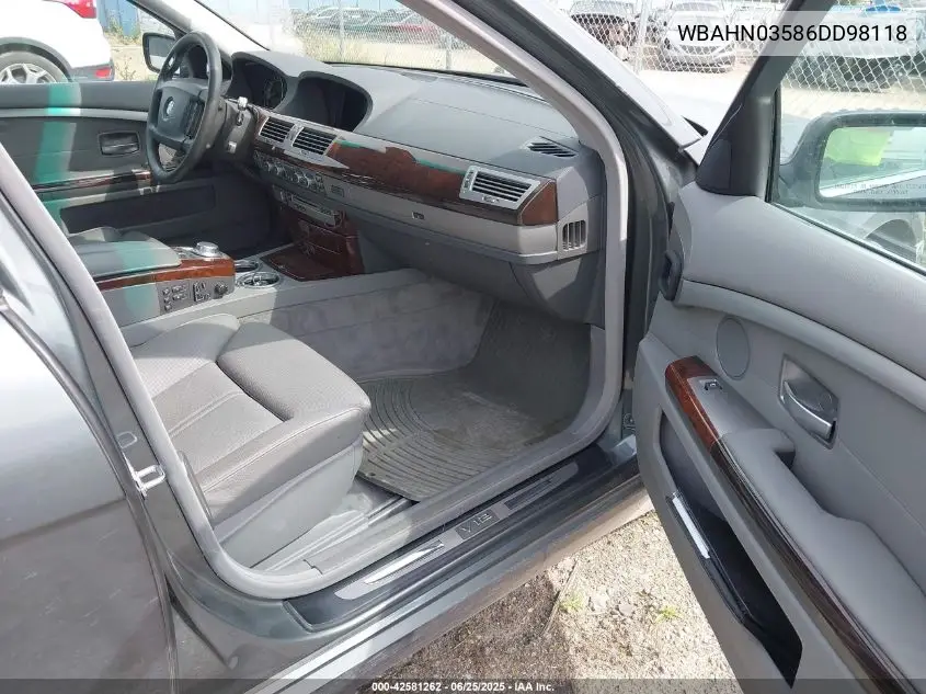 2006 BMW 760Li VIN: WBAHN03586DD98118 Lot: 42581262