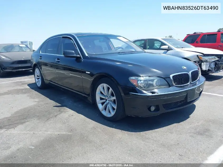 2006 BMW 750Li VIN: WBAHN83526DT63490 Lot: 42624790