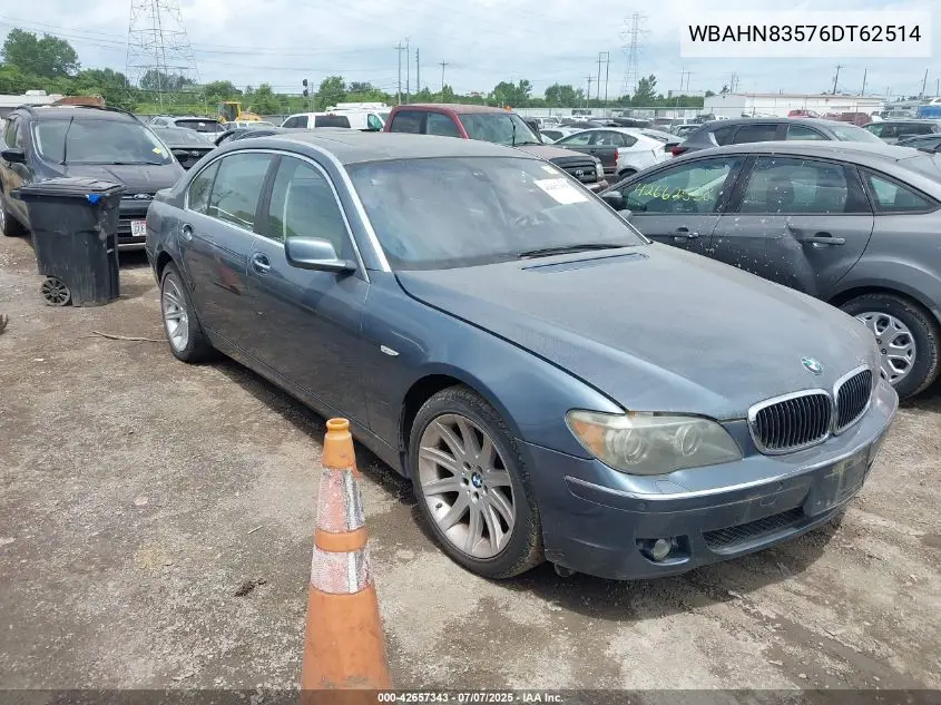 2006 BMW 750Li VIN: WBAHN83576DT62514 Lot: 42657343