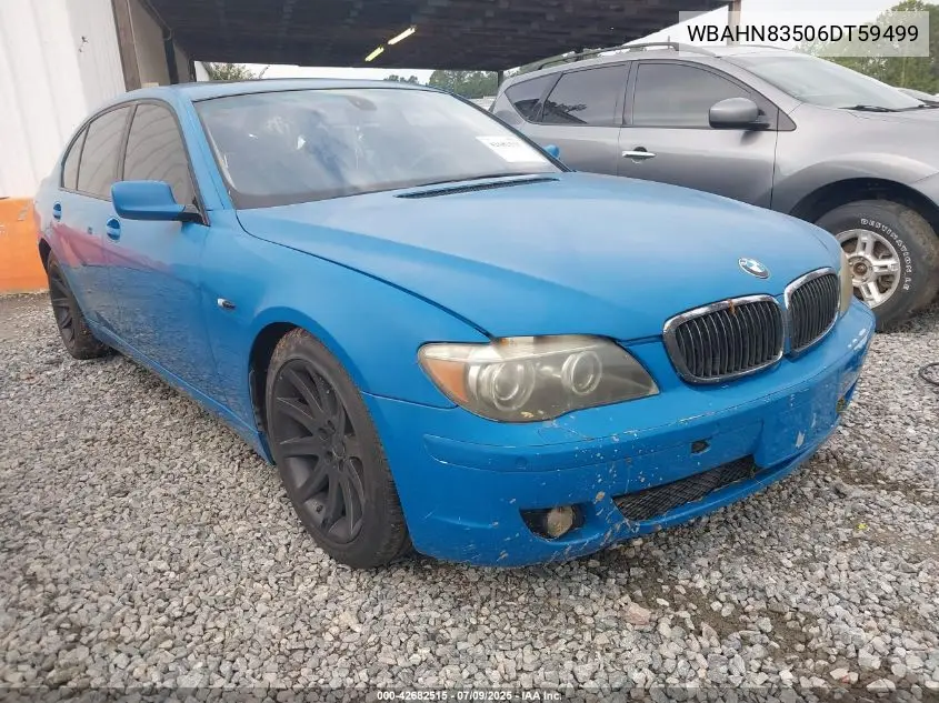 2006 BMW 750Li VIN: WBAHN83506DT59499 Lot: 42682515