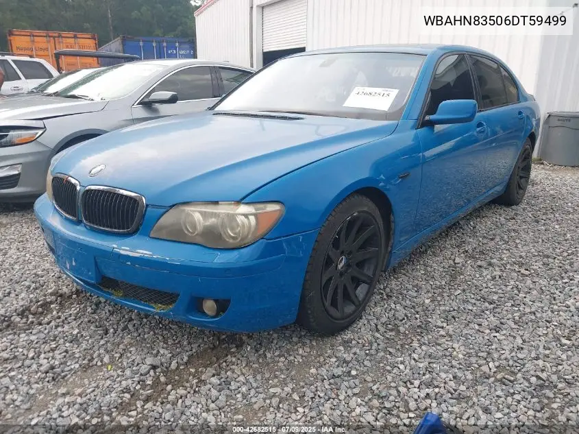 2006 BMW 750Li VIN: WBAHN83506DT59499 Lot: 42682515