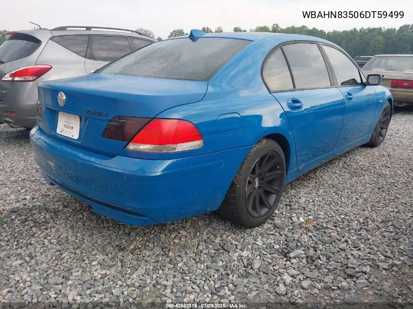 2006 BMW 750Li VIN: WBAHN83506DT59499 Lot: 42682515