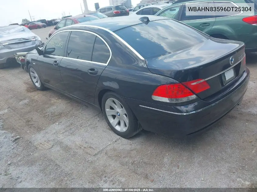2006 BMW 750Li VIN: WBAHN83596DT25304 Lot: 42693563
