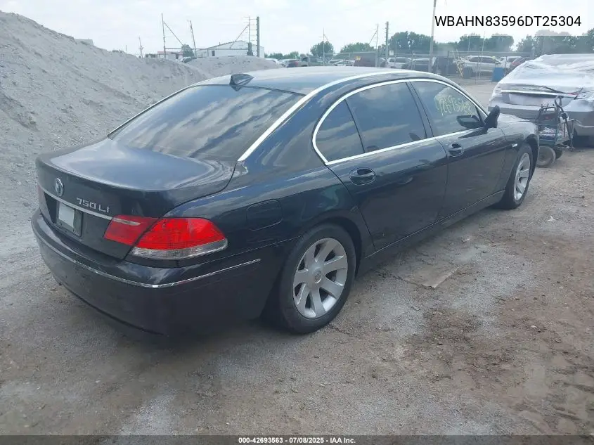 2006 BMW 750Li VIN: WBAHN83596DT25304 Lot: 42693563