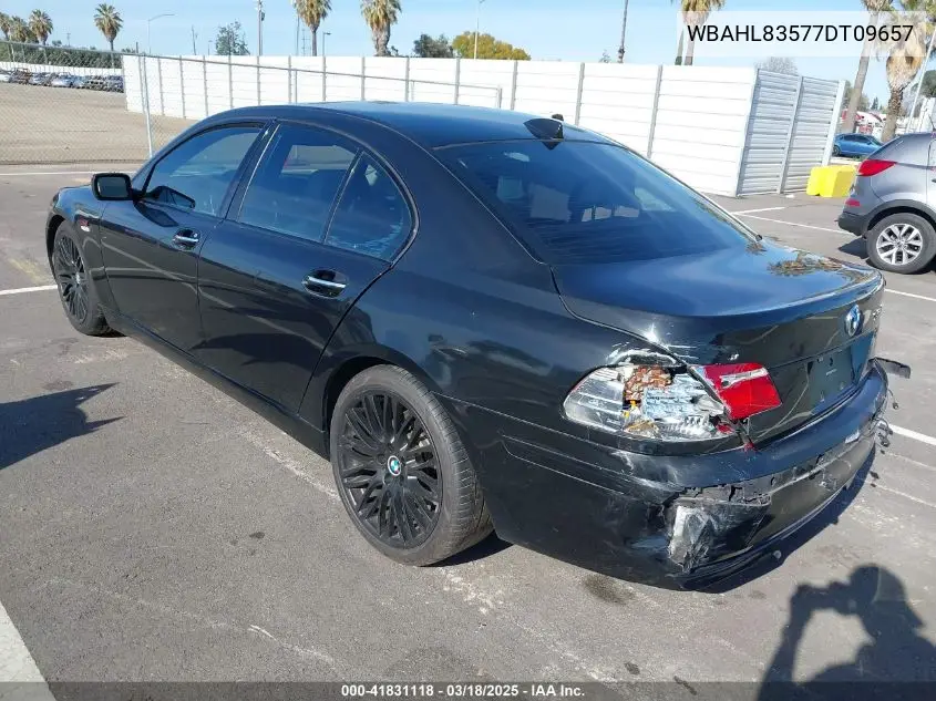 2007 BMW 750I VIN: WBAHL83577DT09657 Lot: 41831118
