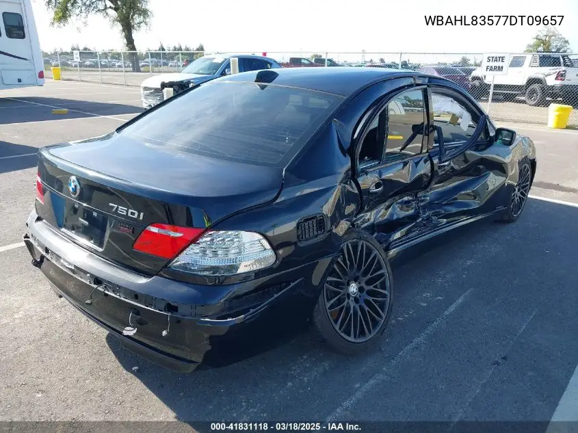 2007 BMW 750I VIN: WBAHL83577DT09657 Lot: 41831118