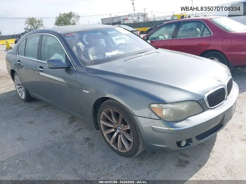 2007 BMW 750I VIN: WBAHL83507DT08334 Lot: 42101186