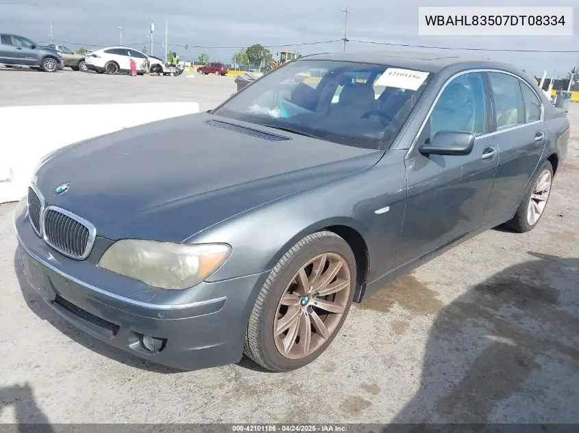 2007 BMW 750I VIN: WBAHL83507DT08334 Lot: 42101186