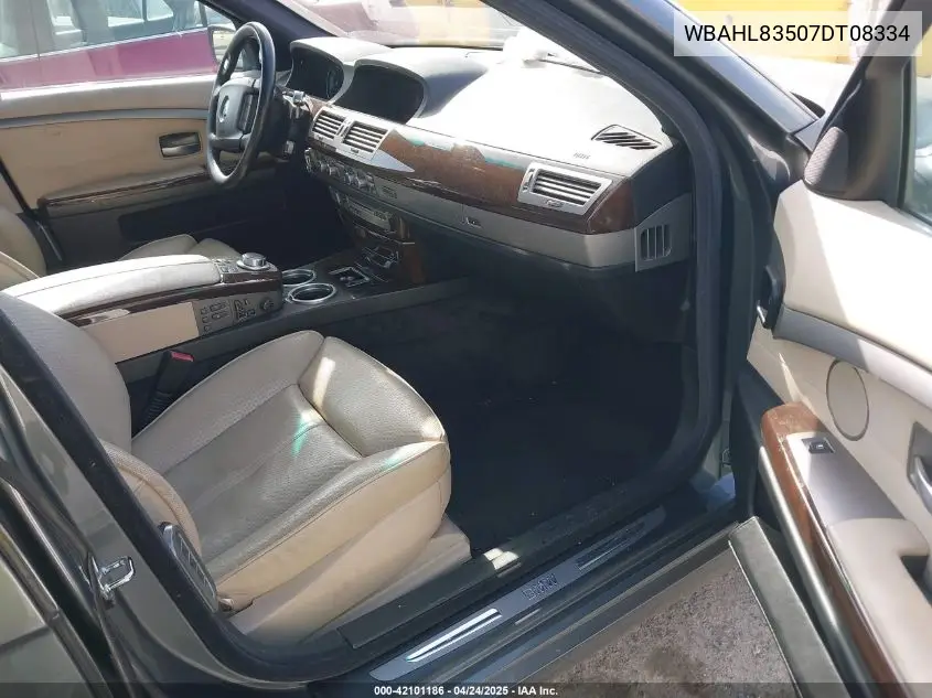 2007 BMW 750I VIN: WBAHL83507DT08334 Lot: 42101186
